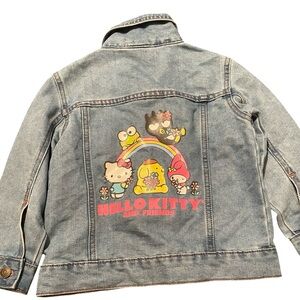 Sanrio Girls Hello Kitty Graphic Jean Jacket XS 4-5 Light Wash Denim Blue